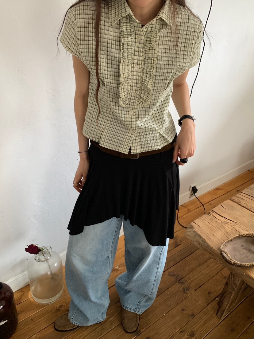 MORE THAN-P韓國直郵㊣東大門實拍女裝新品熱賣襯衫蕾絲衫MORE THAN襯衫/蕾絲衫