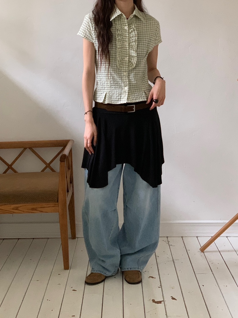 MORE THAN-P韓國直郵㊣東大門實拍女裝新品熱賣襯衫蕾絲衫MORE THAN襯衫/蕾絲衫