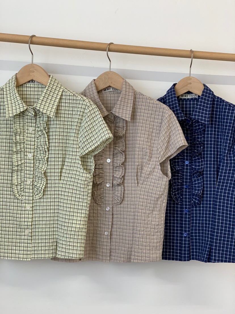 MORE THAN-P韓國直郵㊣東大門實拍女裝新品熱賣襯衫蕾絲衫MORE THAN襯衫/蕾絲衫