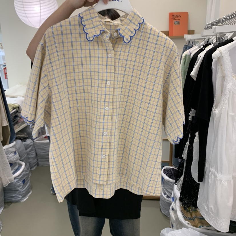ARE韓國直郵㊣女裝新品25春夏時尚人氣推薦熱賣休閑襯衫蕾絲衫ARE YOU/ARE襯衫/蕾絲衫