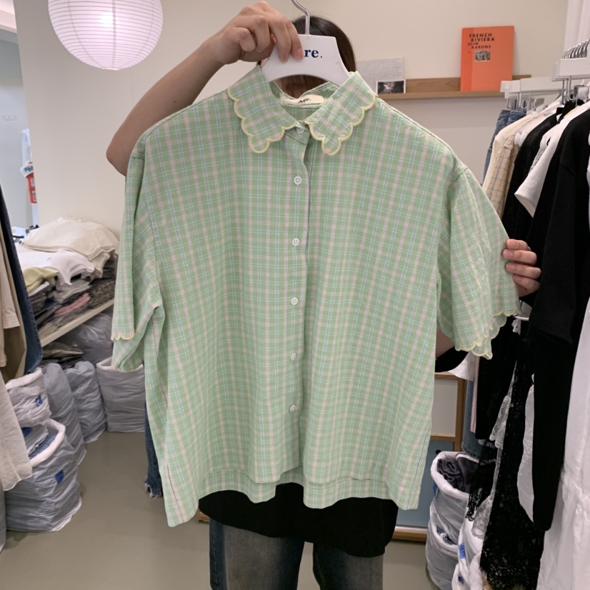ARE韓國直郵㊣女裝新品25春夏時尚人氣推薦熱賣休閑襯衫蕾絲衫ARE YOU/ARE襯衫/蕾絲衫圖色2