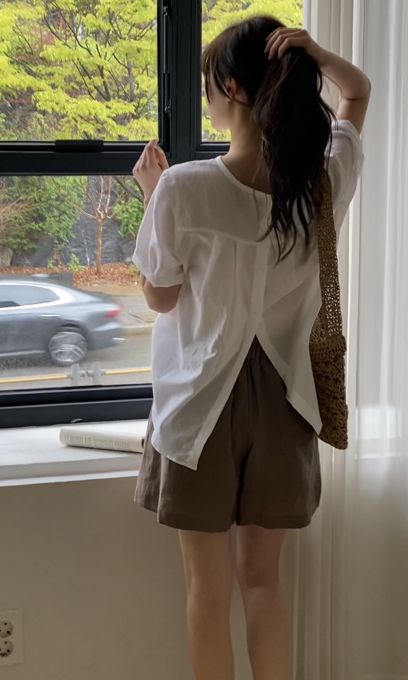 N BROWN韓國直郵㊣女裝新款時尚熱賣25春夏人氣襯衫蕾絲衫N BROWN襯衫/蕾絲衫