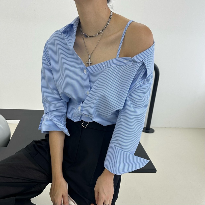 SOUIT直郵韓國代購㊣女裝新款休閑時尚推薦人氣熱賣襯衫蕾絲衫SOUIT by mabel-L襯衫/蕾絲衫圖色2