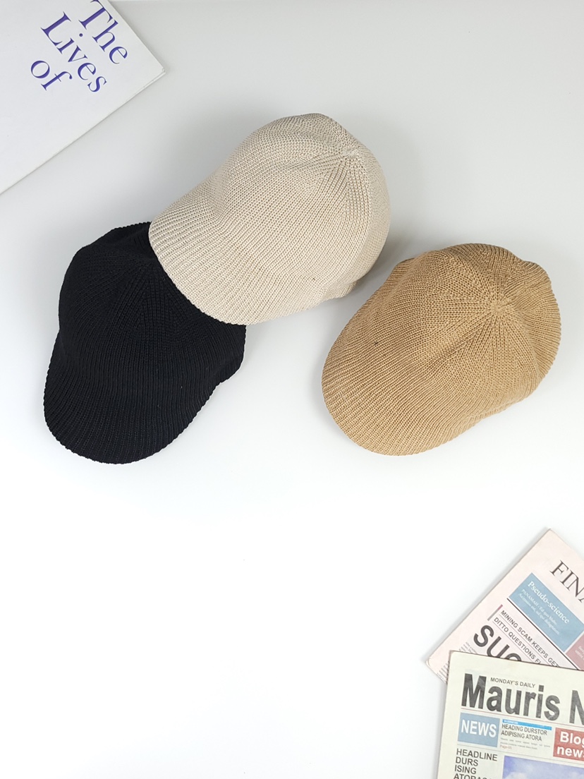 THE HAT-P韓國㊣直郵東大門代購女裝新品25春夏時尚帽子羅紋THE HAT帽子