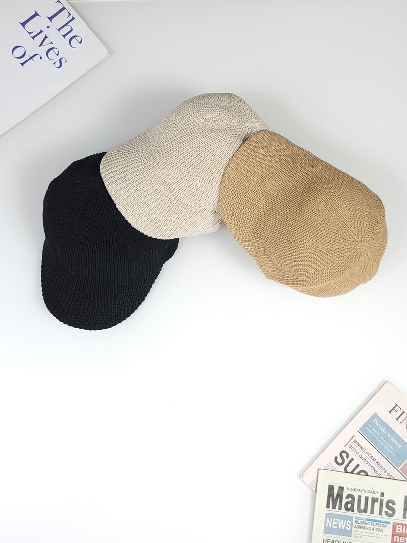 THE HAT-P韓國㊣直郵東大門代購女裝新品25春夏時尚帽子羅紋THE HAT帽子