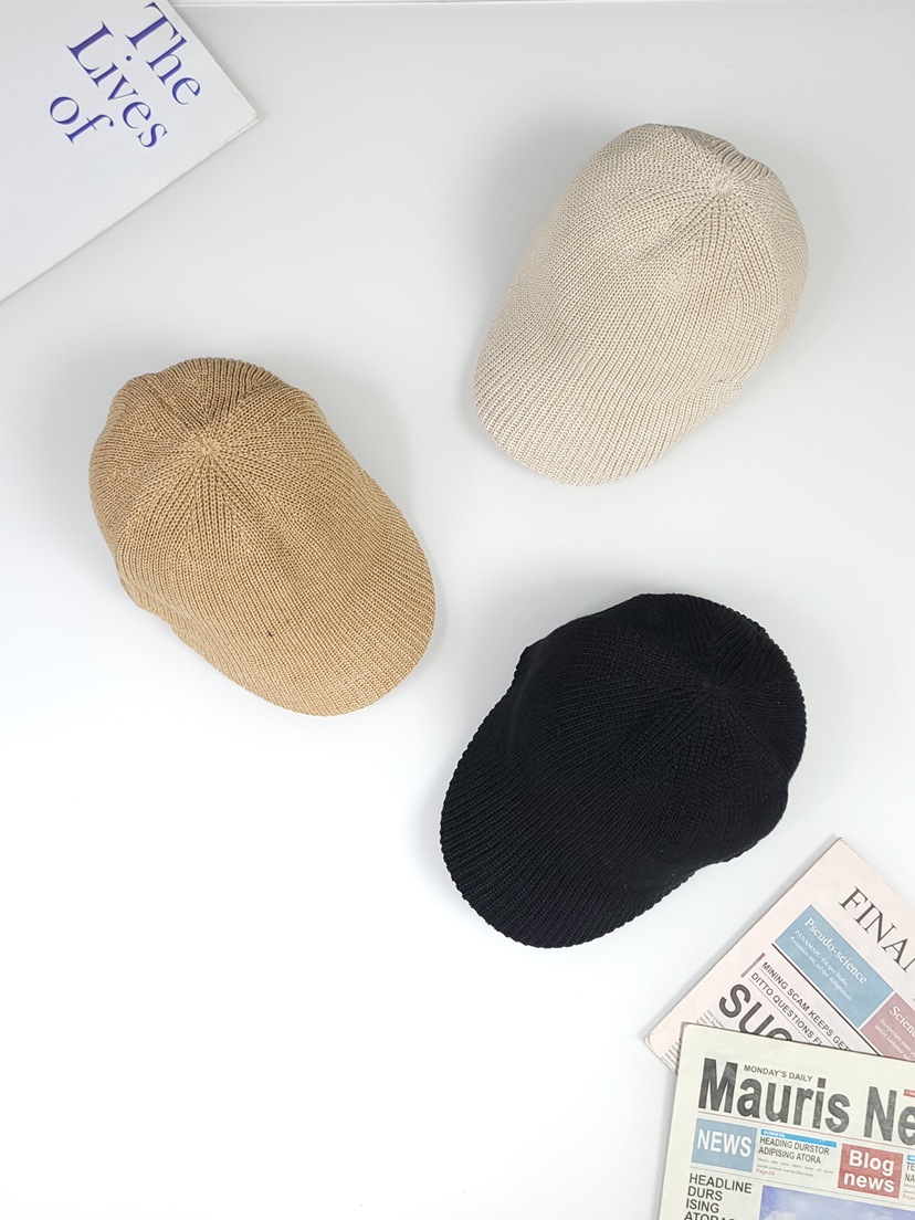 THE HAT-P韓國㊣直郵東大門代購女裝新品25春夏時尚帽子羅紋THE HAT帽子