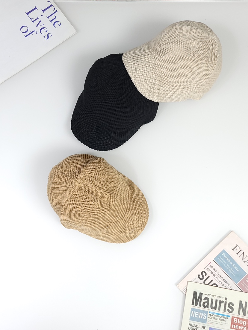 THE HAT-P韓國㊣直郵東大門代購女裝新品25春夏時尚帽子羅紋THE HAT帽子