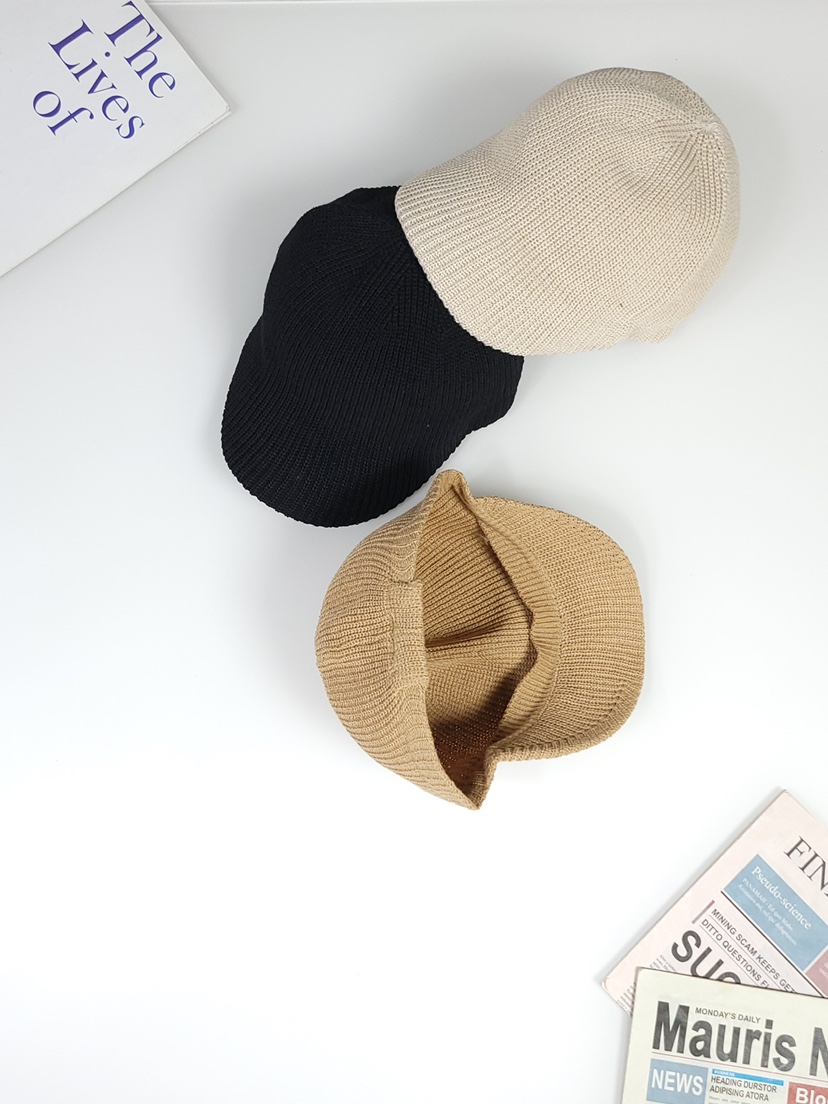 THE HAT-P韓國㊣直郵東大門代購女裝新品25春夏時尚帽子羅紋THE HAT帽子