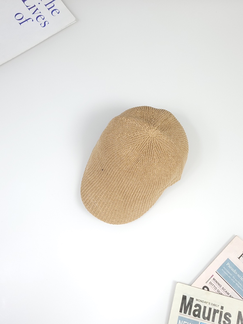 THE HAT-P韓國㊣直郵東大門代購女裝新品25春夏時尚帽子羅紋THE HAT帽子圖色3