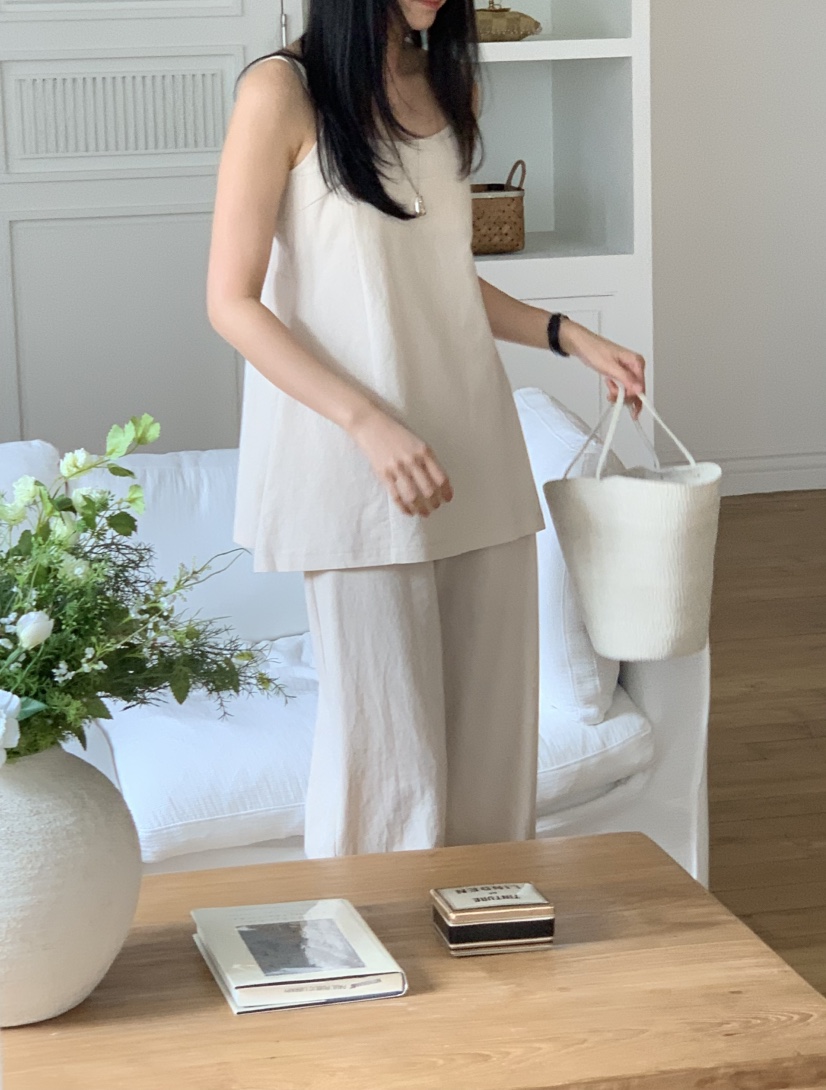 NOUVEAU直郵韓國代購㊣女裝新品休閑推薦時尚套裝亞麻布套裝NOUVEAU套裝