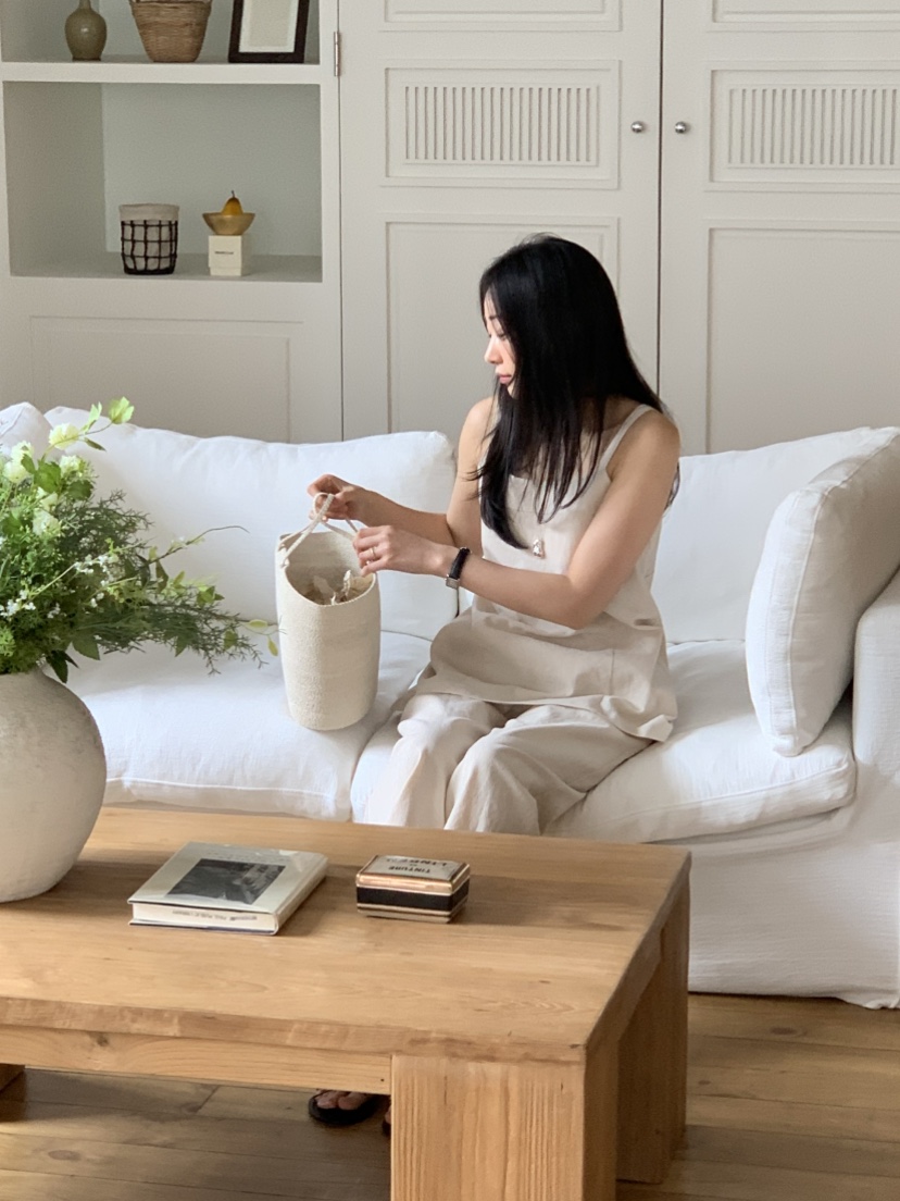 NOUVEAU直郵韓國代購㊣女裝新品休閑推薦時尚套裝亞麻布套裝NOUVEAU套裝