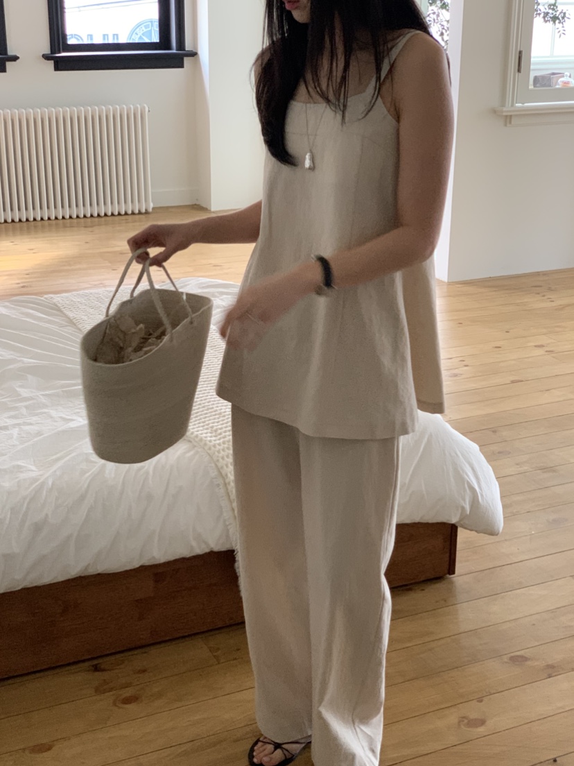 NOUVEAU直郵韓國代購㊣女裝新品休閑推薦時尚套裝亞麻布套裝NOUVEAU套裝