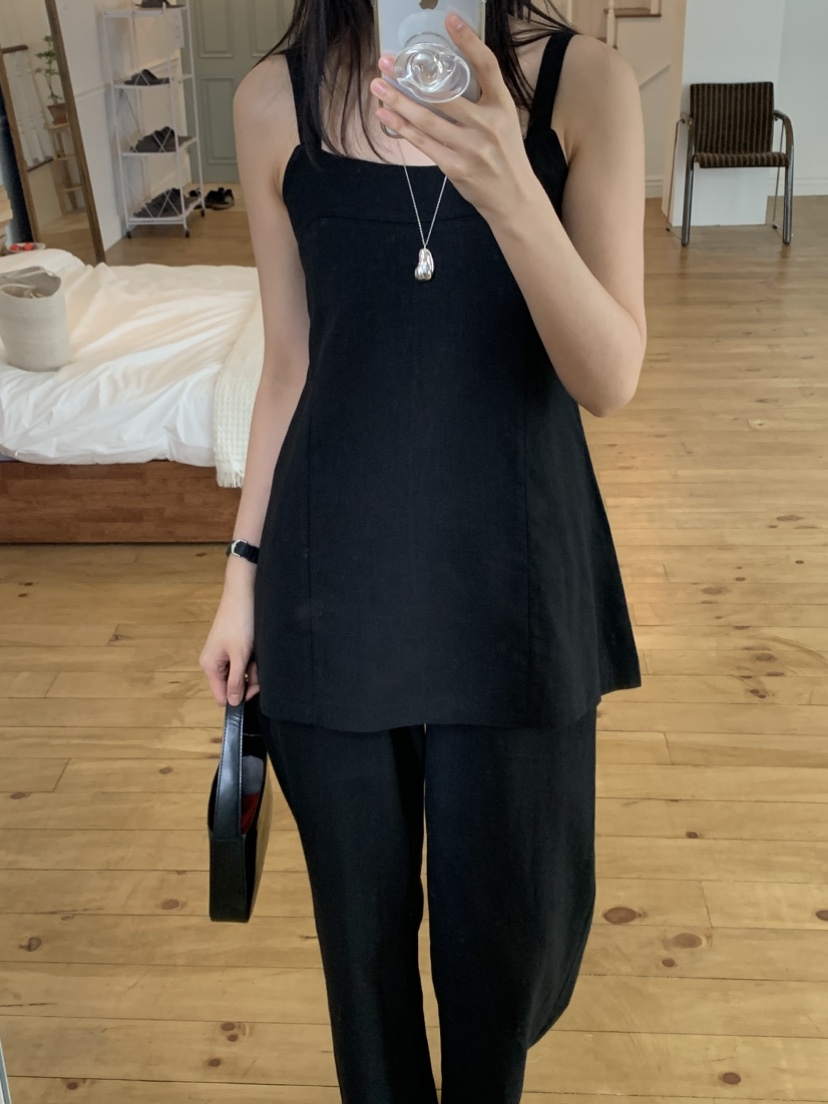 NOUVEAU直郵韓國代購㊣女裝新品休閑推薦時尚套裝亞麻布套裝NOUVEAU套裝