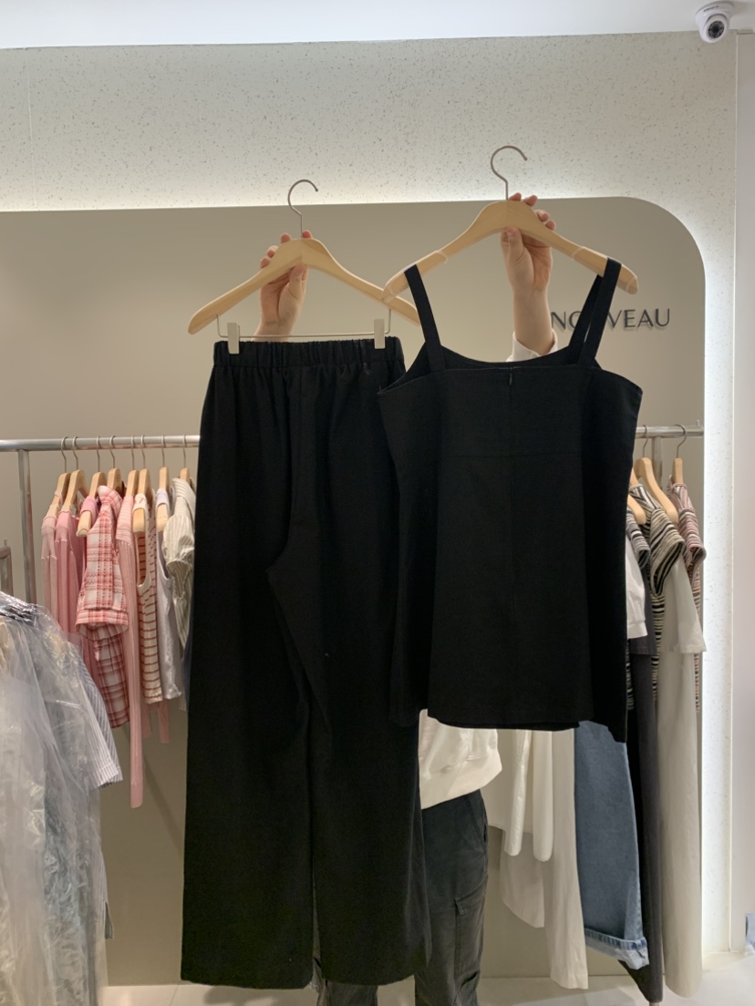 NOUVEAU直郵韓國代購㊣女裝新品休閑推薦時尚套裝亞麻布套裝NOUVEAU套裝