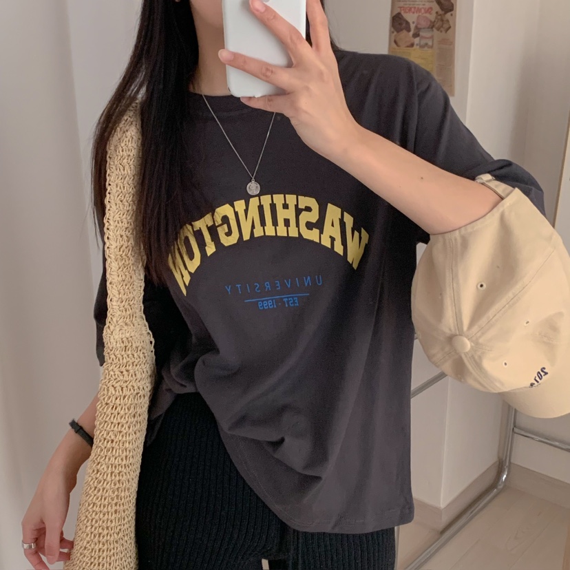 HELLO JINI直郵韓國代購㊣女裝新品熱賣時尚人氣休閑25春夏T恤HELLO JINIT恤