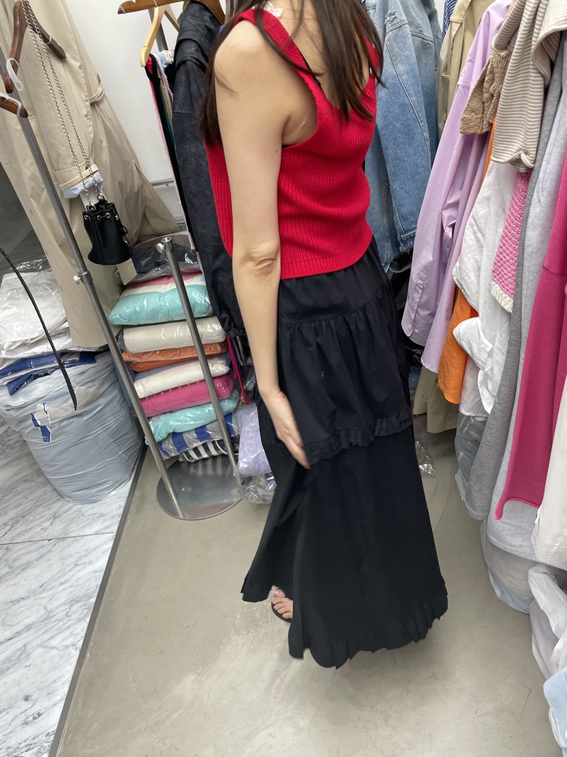 PAIRING韓國直郵㊣東大門實拍女裝新款25春夏時尚長裙荷葉邊PAIRING長裙