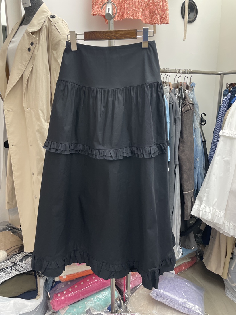 PAIRING韓國直郵㊣東大門實拍女裝新款25春夏時尚長裙荷葉邊PAIRING長裙