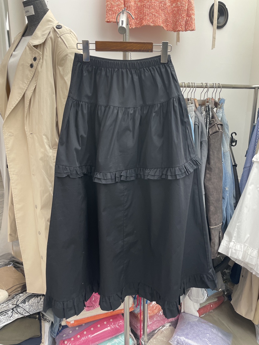 PAIRING韓國直郵㊣東大門實拍女裝新款25春夏時尚長裙荷葉邊PAIRING長裙