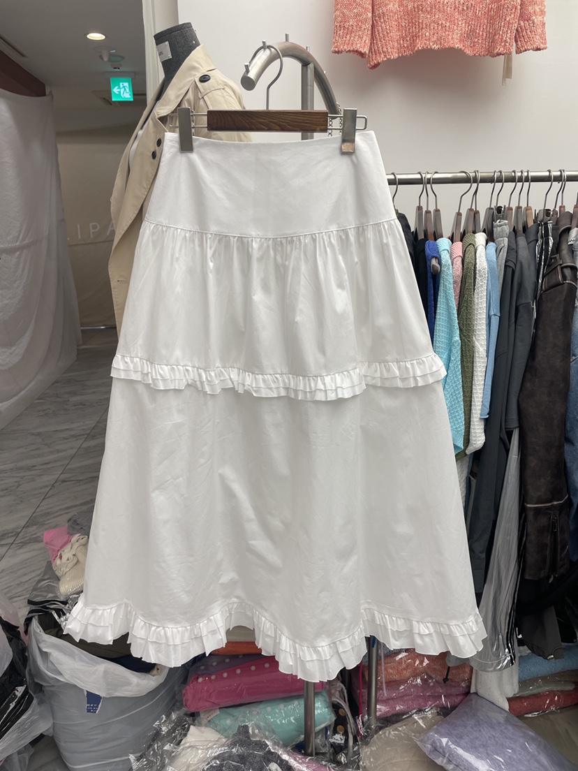 PAIRING韓國直郵㊣東大門實拍女裝新款25春夏時尚長裙荷葉邊PAIRING長裙圖色2