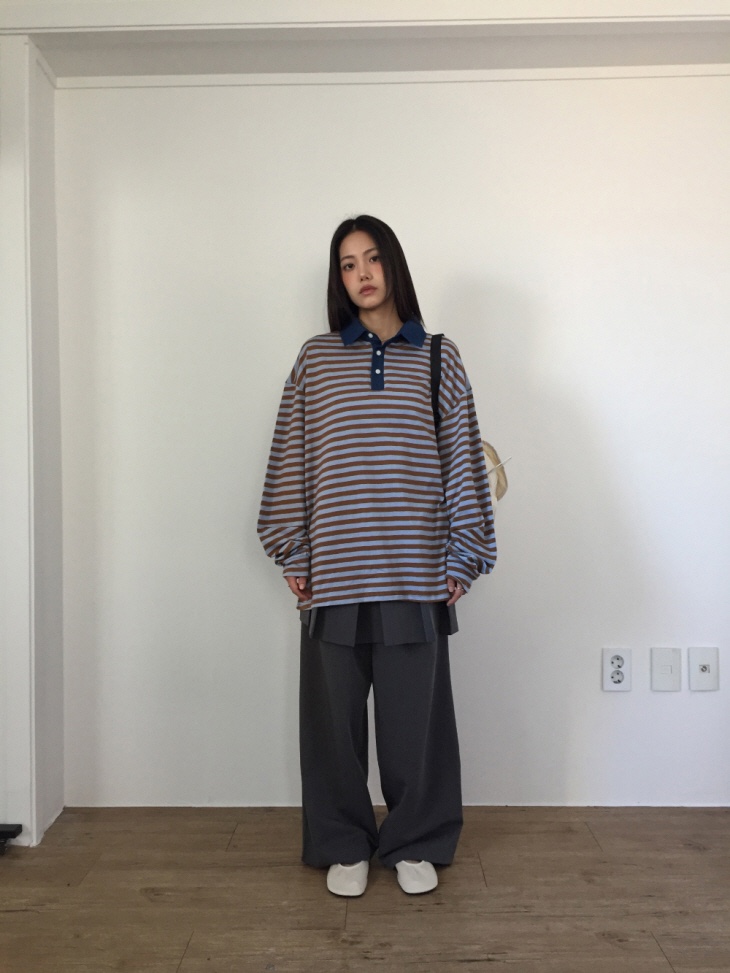 SHOTGUN直郵韓國代購㊣女裝新款時尚休閑推薦25春夏長袖T恤SHOTGUN長袖T恤