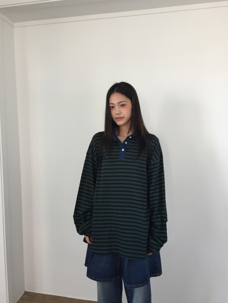 SHOTGUN直郵韓國代購㊣女裝新款時尚休閑推薦25春夏長袖T恤SHOTGUN長袖T恤圖色2