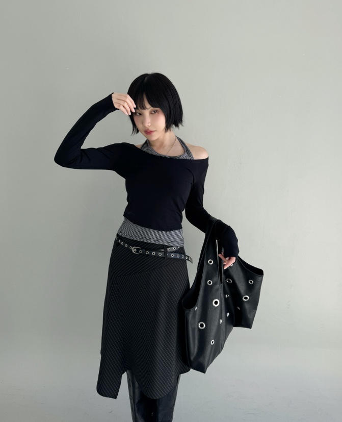 SHOTGUN韓國直郵㊣東大門實拍女裝新品人氣時尚25春夏長袖T恤SHOTGUN長袖T恤