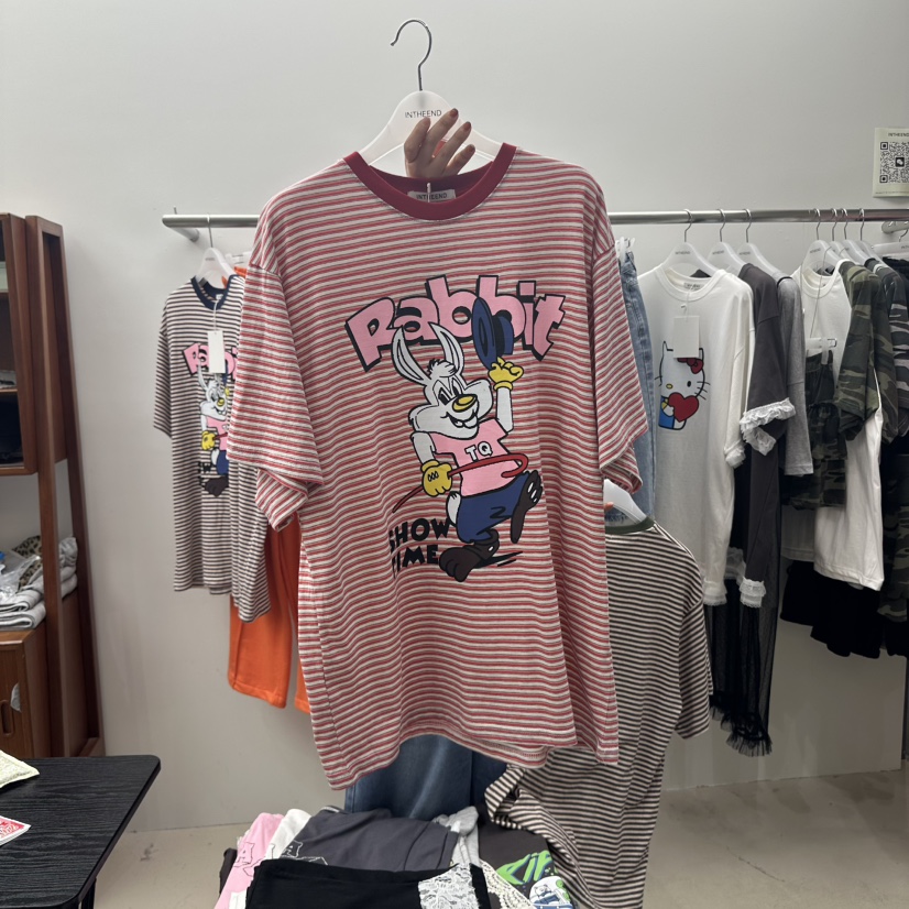 INTHEEND韓國㊣直郵東大門代購女裝新品休閑推薦人氣T恤兔子INTHEENDT恤