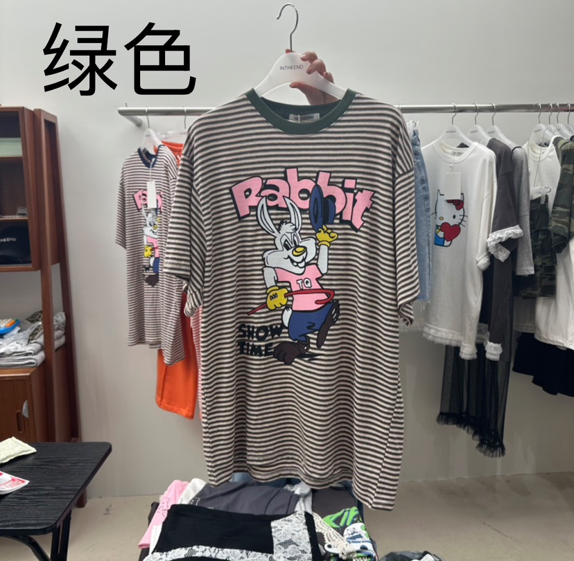 INTHEEND韓國㊣直郵東大門代購女裝新品休閑推薦人氣T恤兔子INTHEENDT恤圖色2