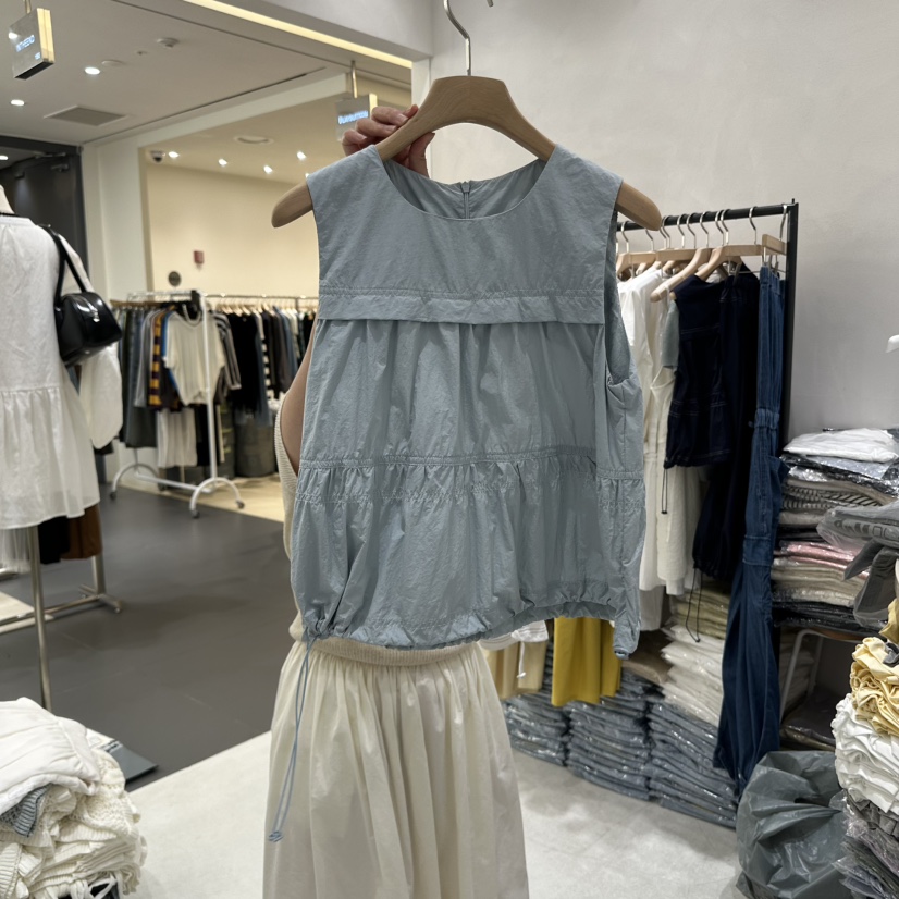AURA直郵韓國代購㊣女裝新款休閑推薦人氣25春夏時尚吊帶背心Au ra吊帶/背心圖色2