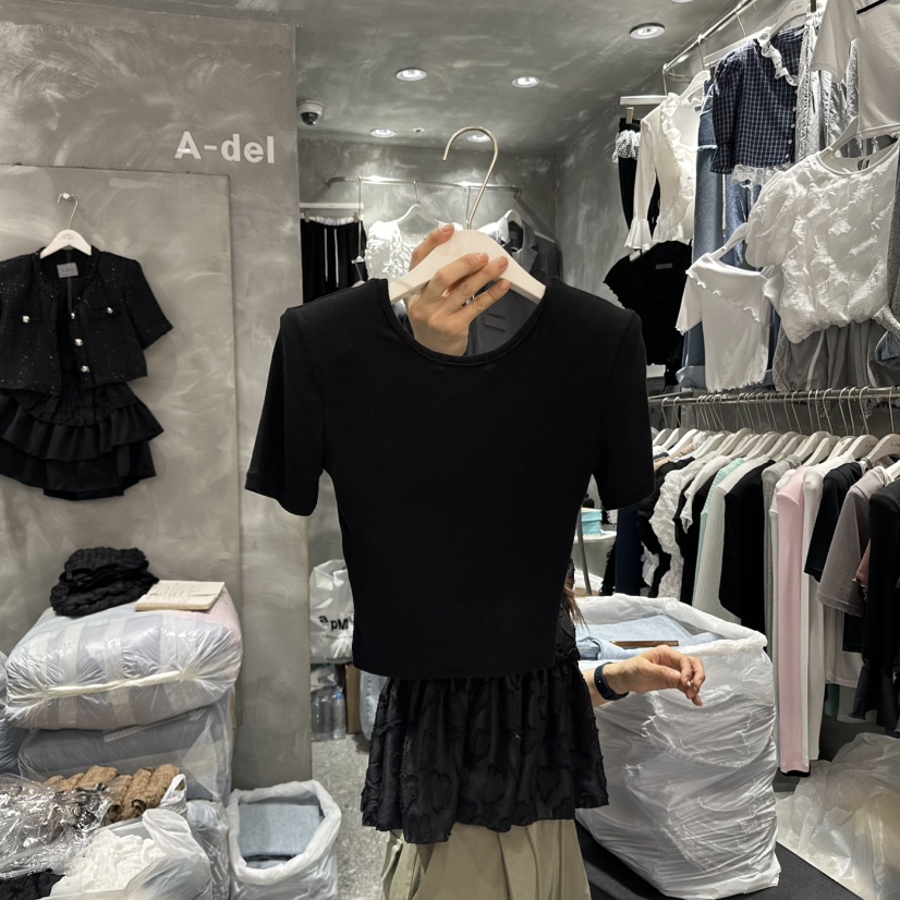 A-DEL韓國㊣直郵東大門代購女裝新品休閑25春夏熱賣時尚T恤A-DELT恤