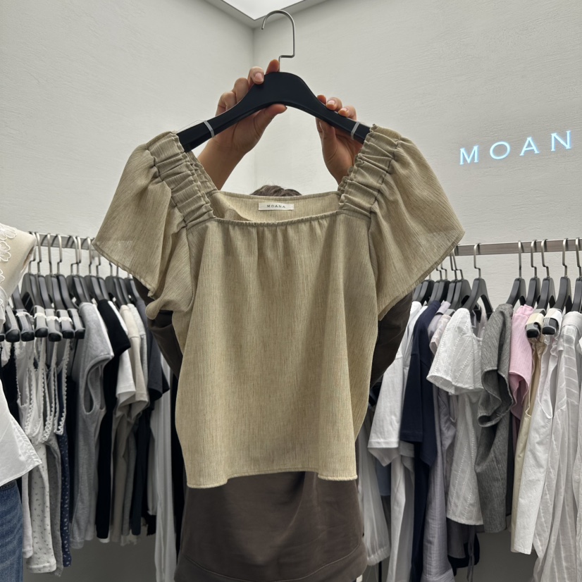 MOANA韓國㊣直郵東大門代購女裝新品人氣時尚熱賣襯衫蕾絲衫MOANA襯衫/蕾絲衫圖色2