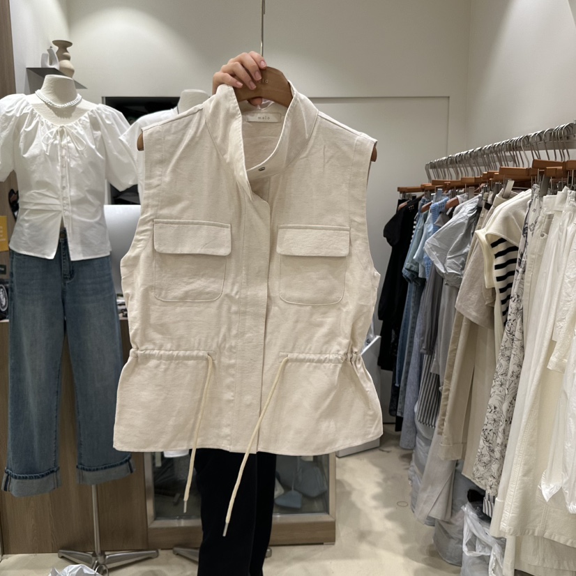 MELO直郵韓國代購㊣女裝新品25春夏時尚人氣推薦熱賣馬甲口袋MELO馬甲