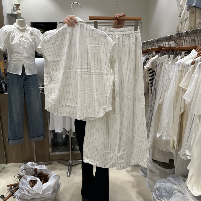 MELO韓國直郵㊣女裝新品25春夏推薦熱賣套裝兩件套亞麻布套裝MELO套裝