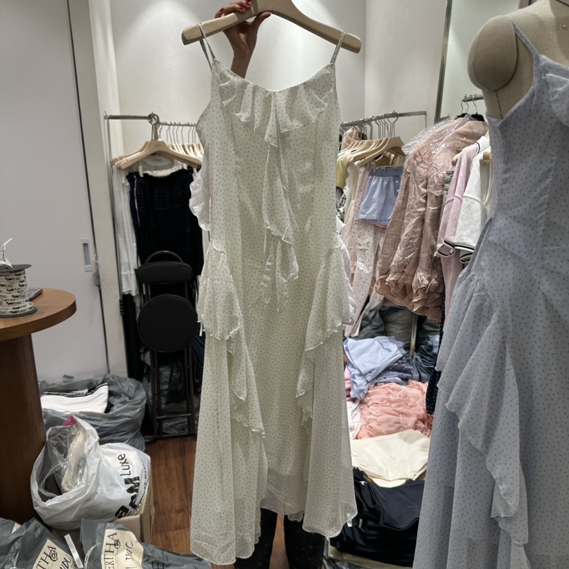 BERTHA直郵韓國代購㊣女裝新款25春夏休閑連衣裙荷葉邊長款BERTHA連衣裙圖色2