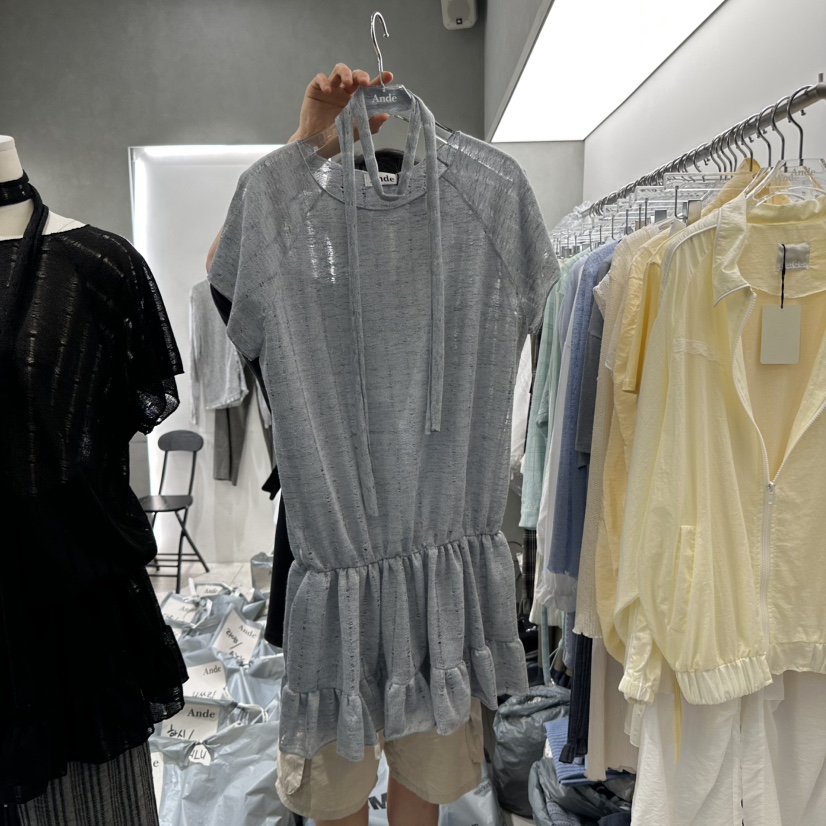 ANDE直郵韓國代購㊣女裝新品時尚人氣熱賣推薦連衣裙含脖帶ANDE連衣裙圖色2