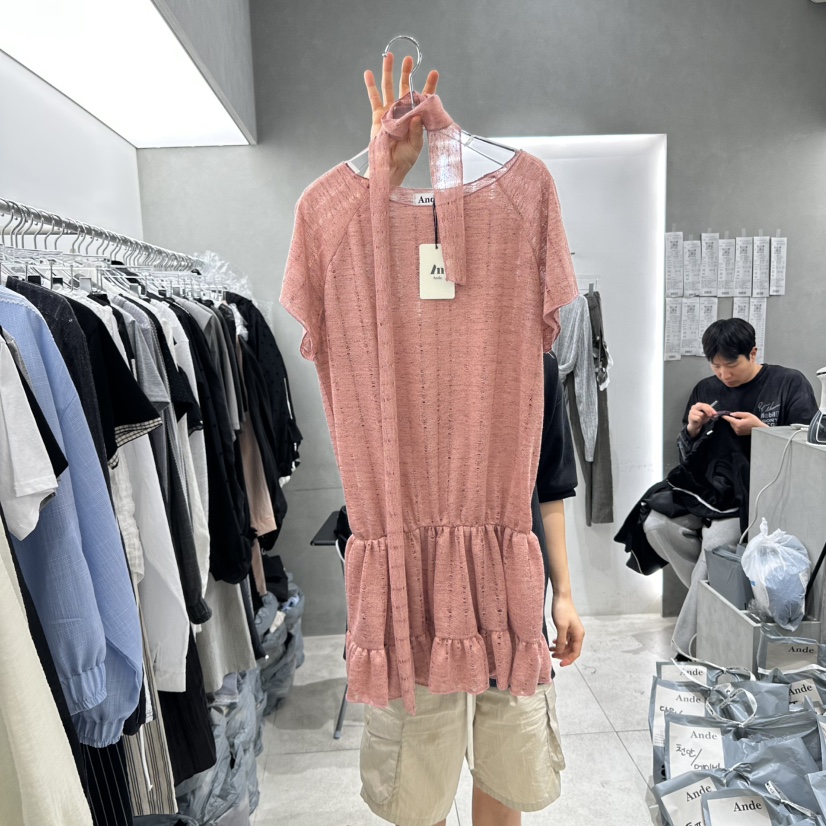 ANDE直郵韓國代購㊣女裝新品時尚人氣熱賣推薦連衣裙含脖帶ANDE連衣裙圖色4