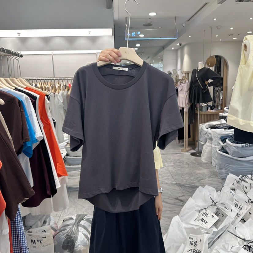 REVE-L韓國㊣直郵東大門代購女裝新品時尚25春夏推薦休閑T恤REVE-LT恤圖色4