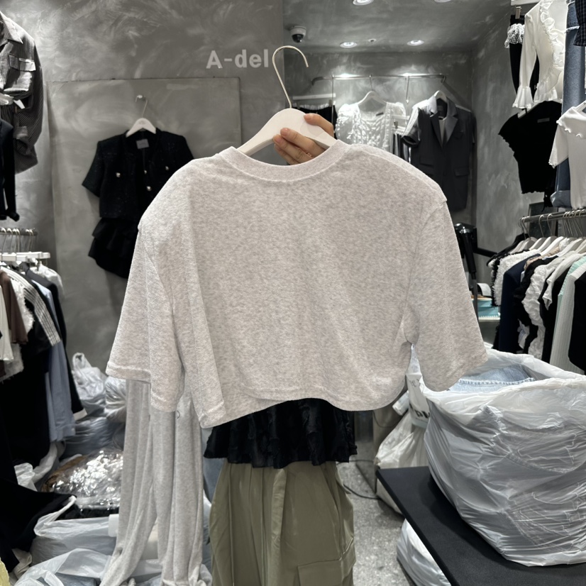 A-DEL韓國㊣直郵東大門代購女裝新品25春夏人氣時尚推薦T恤A-DELT恤