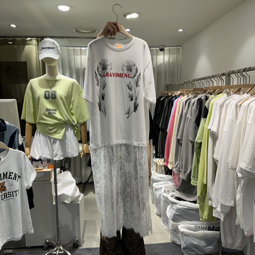 THE LOT直郵韓國代購㊣女裝新品休閑人氣熱賣連衣裙蕾絲長款THE LOT/	LOT連衣裙圖色1