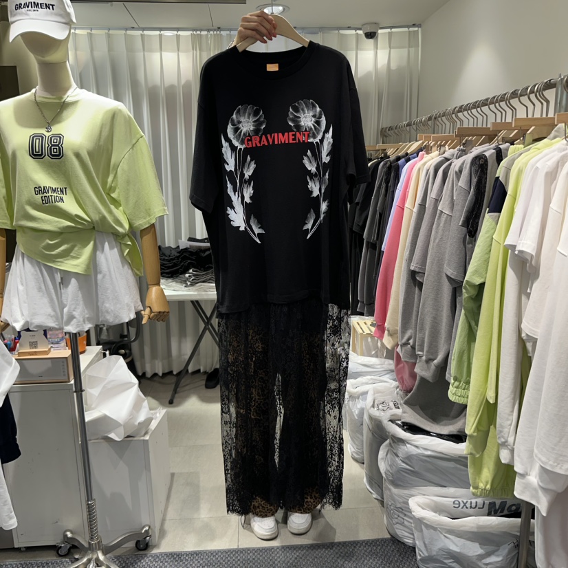 THE LOT直郵韓國代購㊣女裝新品休閑人氣熱賣連衣裙蕾絲長款THE LOT/	LOT連衣裙圖色2