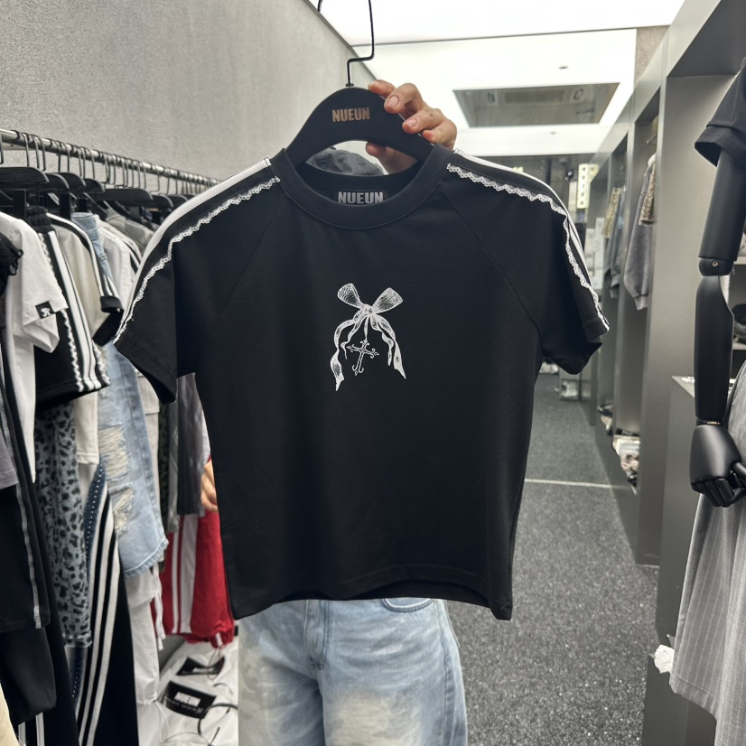 NUEUN韓國直郵㊣東大門實拍女裝新品25春夏熱賣推薦時尚T恤NUEUN/SEEOTT恤圖色2