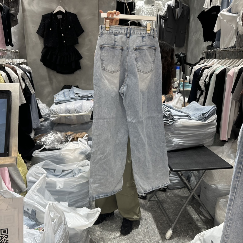 A-DEL韓國直郵㊣東大門實拍女裝新品人氣休閑熱賣25春夏牛仔褲A-DEL牛仔褲