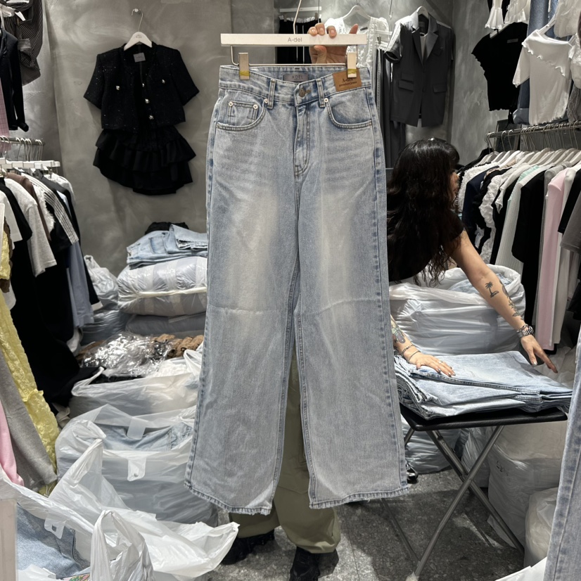 A-DEL韓國直郵㊣東大門實拍女裝新品人氣休閑熱賣25春夏牛仔褲A-DEL牛仔褲
