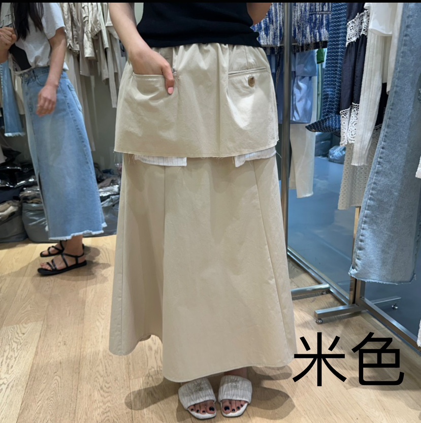 BUTTER-P韓國㊣直郵東大門代購女裝新款熱賣推薦25春夏長裙條紋BUTTER-P長裙