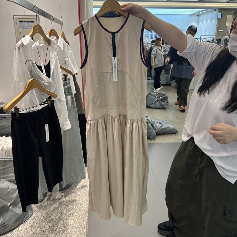 ATPZ直郵韓國代購㊣女裝新品25春夏推薦時尚連衣裙拉鏈長款ATTENTION PLEAES連衣裙
