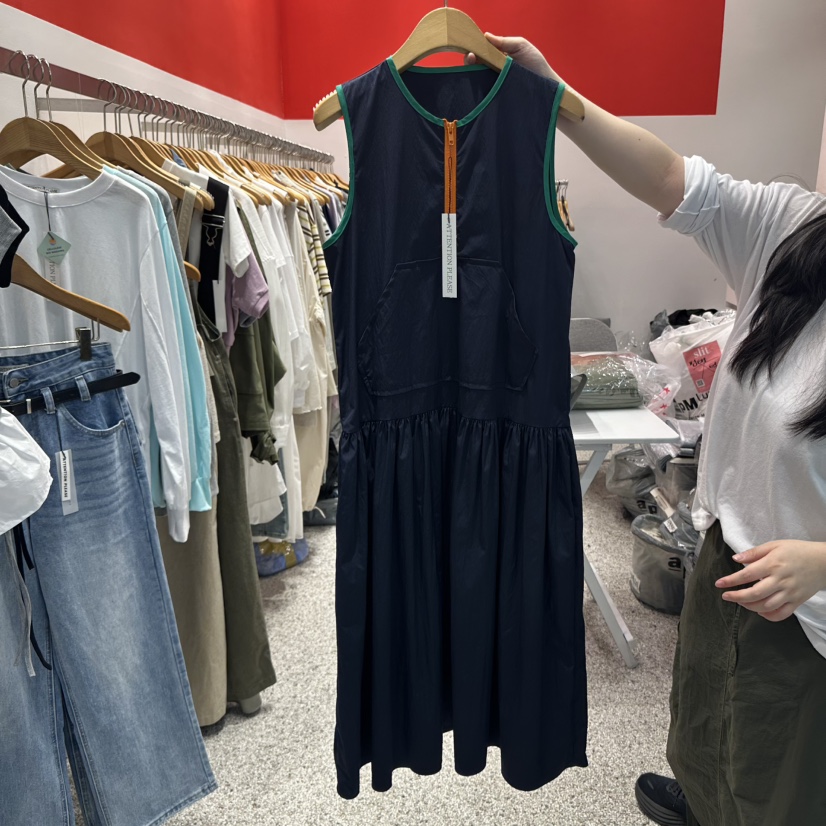 ATPZ直郵韓國代購㊣女裝新品25春夏推薦時尚連衣裙拉鏈長款ATTENTION PLEAES連衣裙圖色2
