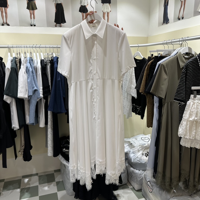OREUM韓國㊣直郵東大門代購女裝新品時尚人氣推薦連衣裙含腰繩OihEum連衣裙
