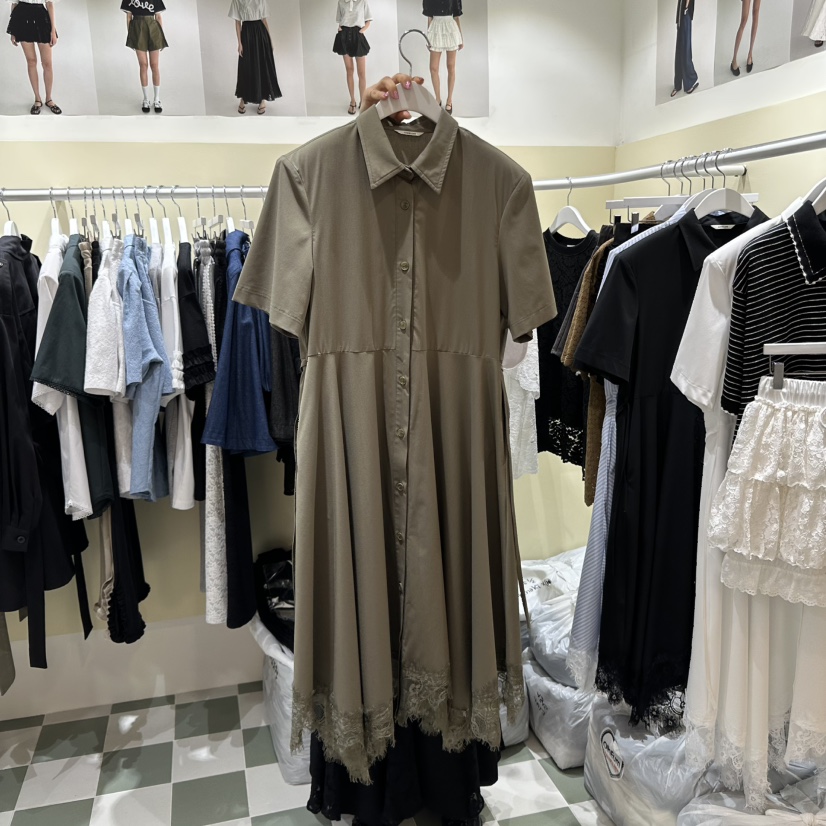 OREUM韓國㊣直郵東大門代購女裝新品時尚人氣推薦連衣裙含腰繩OihEum連衣裙圖色2