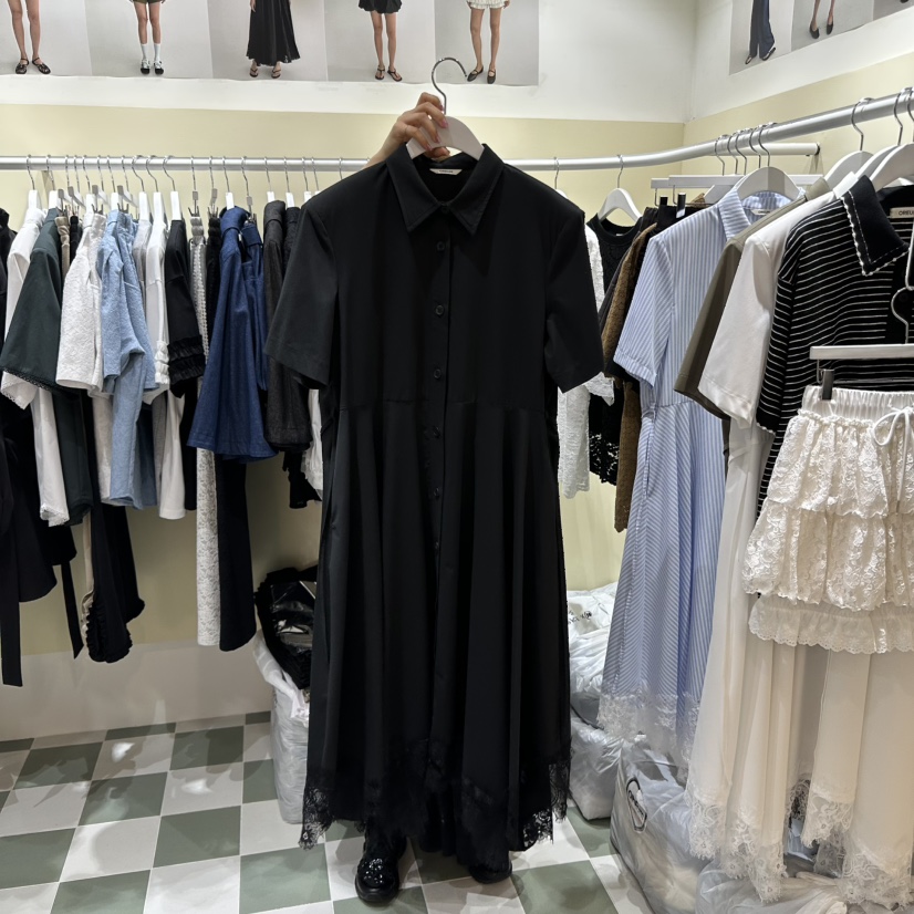 OREUM韓國㊣直郵東大門代購女裝新品時尚人氣推薦連衣裙含腰繩OihEum連衣裙圖色3