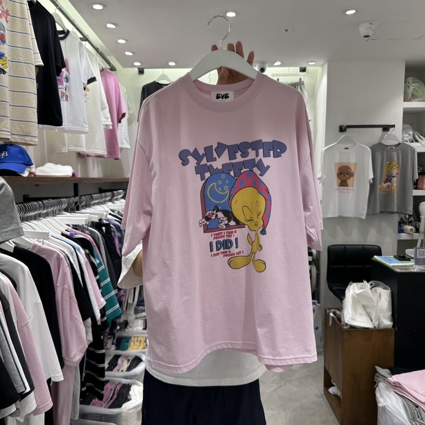 EVE直郵韓國代購㊣女裝新款人氣25春夏休閑熱賣推薦時尚T恤EVET恤圖色4